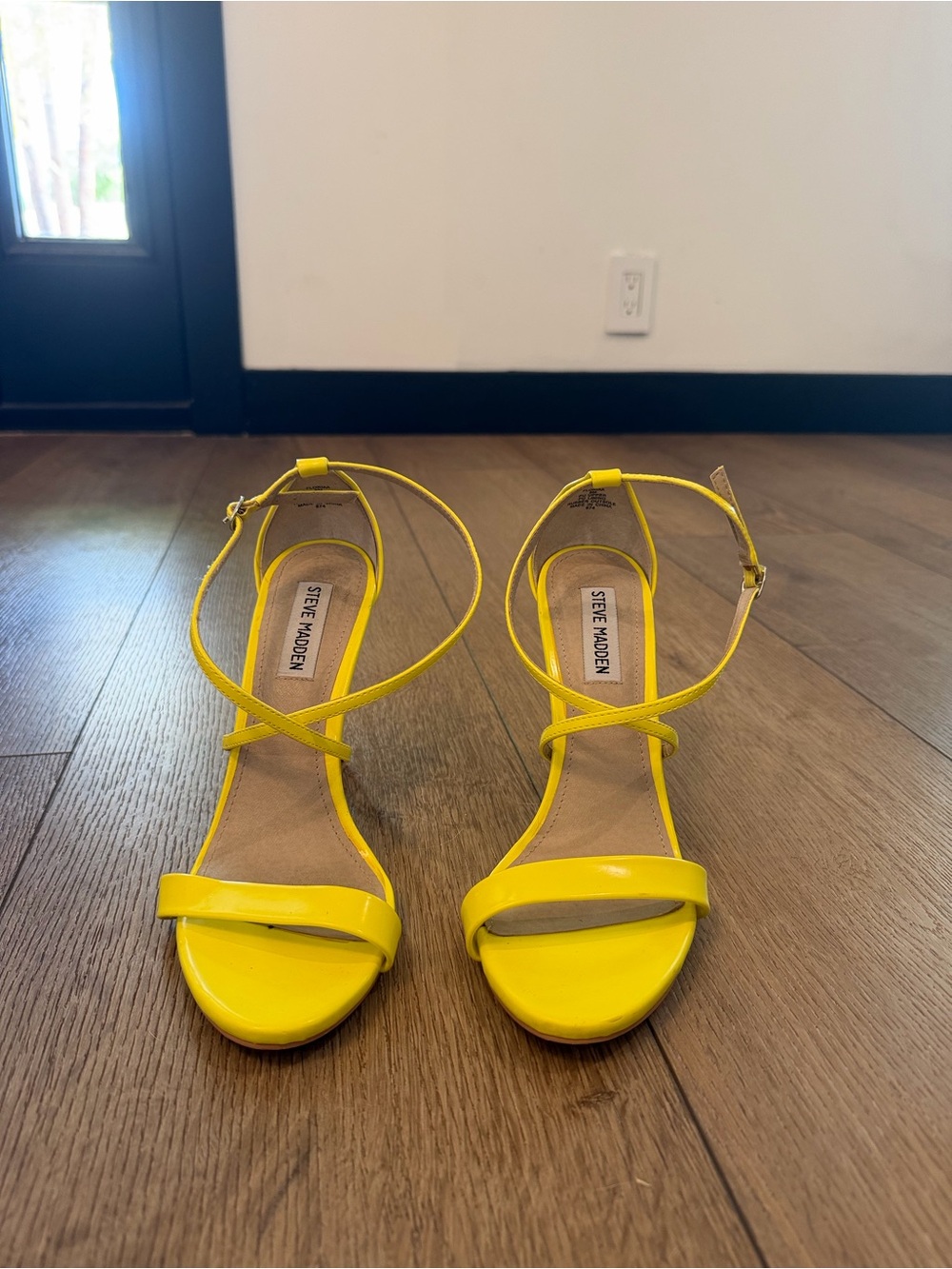 Steve Madden Bright Yellow Strappy High Heel Sandals